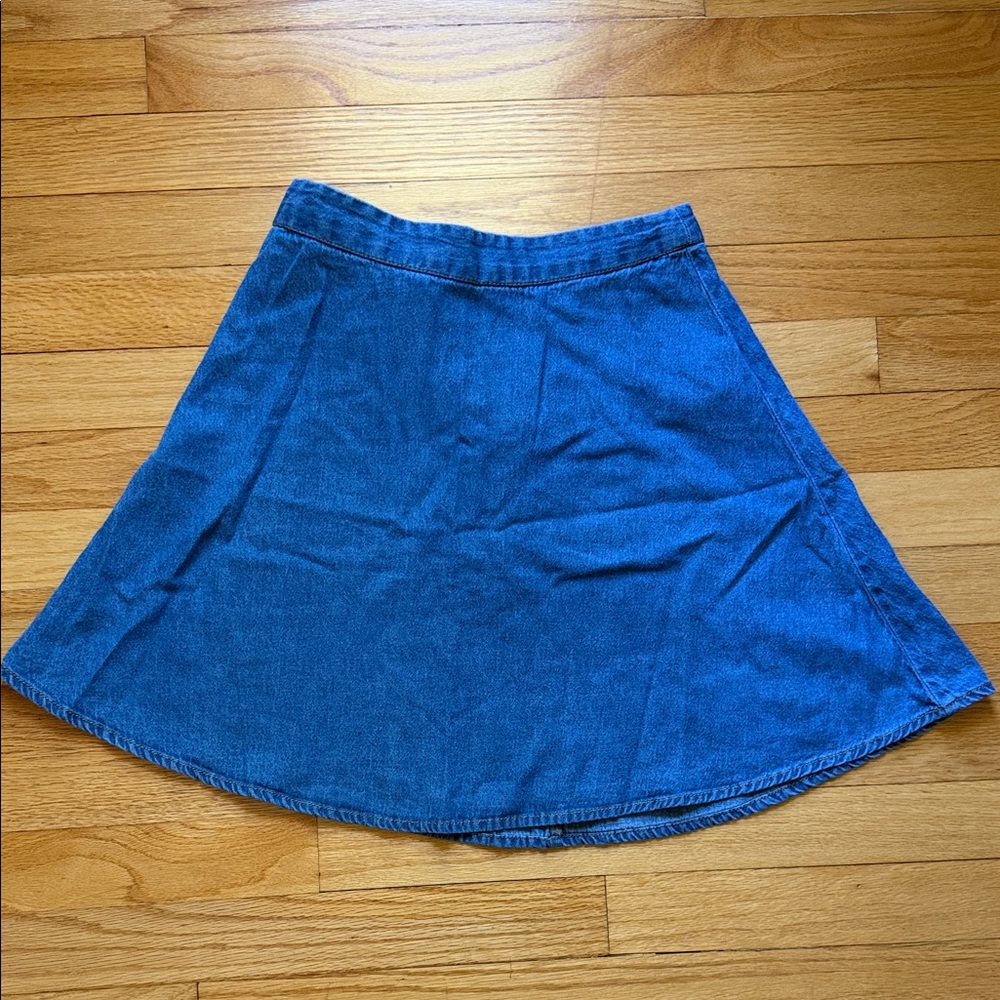 denim mini skirt
